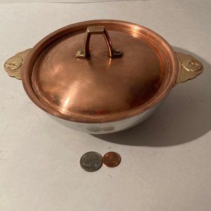 Vintage Metal Copper, Brass and Silver Bowl